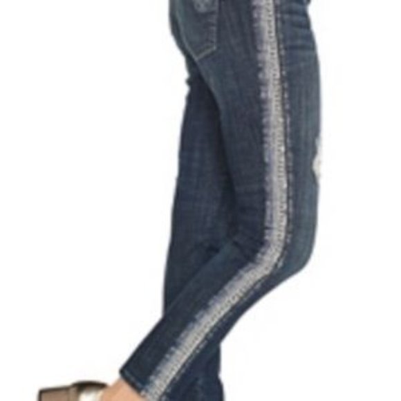 Laurie Felt Embellished Stripe Girlfriend Sz 6 - Picture 4 of 15